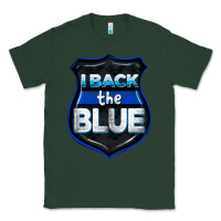 Sports Green I back the blue 4th of July Classic Tee - CowGirlArtShop