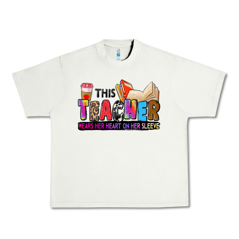 This Teacher Wears Her Heart On Her Sleeve Urban Heavy Tee by Zillion Design Studio | Teevron