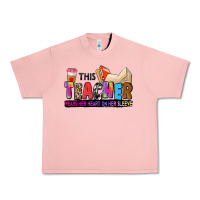 Salmon this teacher wears her heart on her sleeve Urban Heavy Tee - Zillion Design Studio