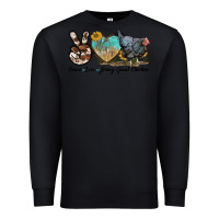 Black Peace Love Jersey Giant Chicken Premium Sweatshirt - LillyAllenDesigns