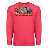 Cardinal Peace Love Jersey Giant Chicken Premium Sweatshirt - LillyAllenDesigns