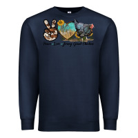 Navy Peace Love Jersey Giant Chicken Premium Sweatshirt - LillyAllenDesigns
