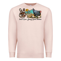 Peace Love Jersey Giant Chicken Premium Sweatshirt | Teevron