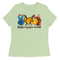 Matcha peace love  softball Ladies Tee - AdoDesignShop