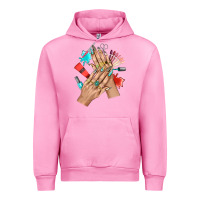 Fuchsia Pink Western Nail Art With Nail Material Bbs Urban Hoodie - BundleAndBundleShop