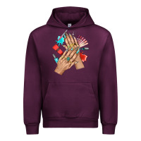 Mauve Wine Western Nail Art With Nail Material Bbs Urban Hoodie - BundleAndBundleShop
