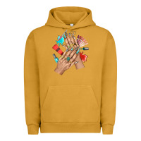 Pigment Peanut Butter Western Nail Art With Nail Material Bbs Urban Hoodie - BundleAndBundleShop