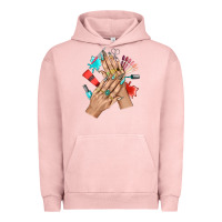 Pigment Salmon Western Nail Art With Nail Material Bbs Urban Hoodie - BundleAndBundleShop