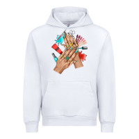 White Western Nail Art With Nail Material Bbs Urban Hoodie - BundleAndBundleShop