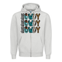 Dove Grey howdy howdy howdy Zipper Hoodie - CowhideDigitalArt