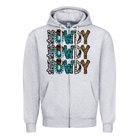 Heather Grey howdy howdy howdy Zipper Hoodie - CowhideDigitalArt
