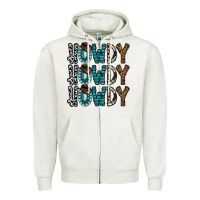 Oatmeal Heather howdy howdy howdy Zipper Hoodie - CowhideDigitalArt