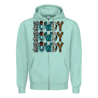 Seafoam howdy howdy howdy Zipper Hoodie - CowhideDigitalArt