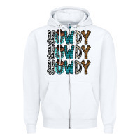 White howdy howdy howdy Zipper Hoodie - CowhideDigitalArt