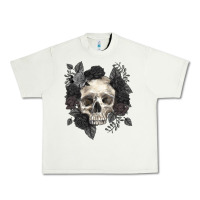 Pistachio Floral skull Urban Heavy Tee - RanaPortraitStore