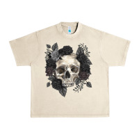 Sandshell Floral skull Urban Heavy Tee - RanaPortraitStore