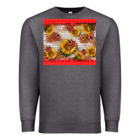 Charcoal Heather ladybug sunflower Premium Sweatshirt - BarkalooDesign