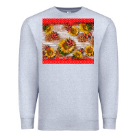 Heather Grey ladybug sunflower Premium Sweatshirt - BarkalooDesign