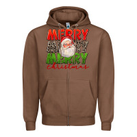 Chestnut Merry Christmas Santa Zipper Hoodie - FaDigitalArtStudio