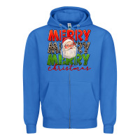 True Royal Merry Christmas Santa Zipper Hoodie - FaDigitalArtStudio