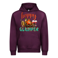 Mauve Wine Happy Glamper Camp Urban Hoodie - BundleAndBundleShop