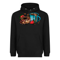 Black donut coffee strawberry Heavyweight Hoodie - AdoDesignShop