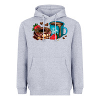 Heather Grey donut coffee strawberry Heavyweight Hoodie - AdoDesignShop