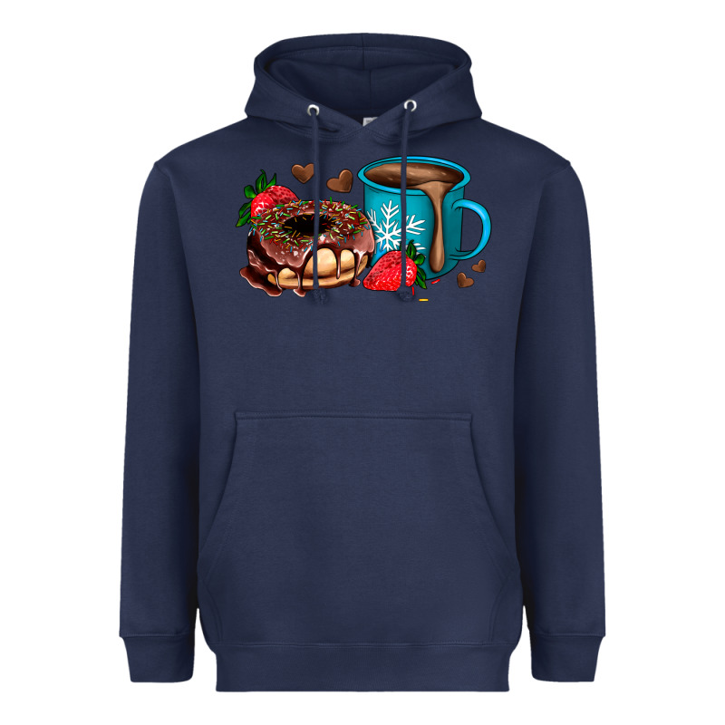 Donut Coffee Strawberry Heavyweight Hoodie by AdoDesignShop | Teevron