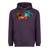 Plum donut coffee strawberry Heavyweight Hoodie - AdoDesignShop