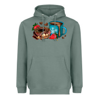 Sage donut coffee strawberry Heavyweight Hoodie - AdoDesignShop