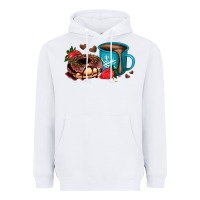 White donut coffee strawberry Heavyweight Hoodie - AdoDesignShop