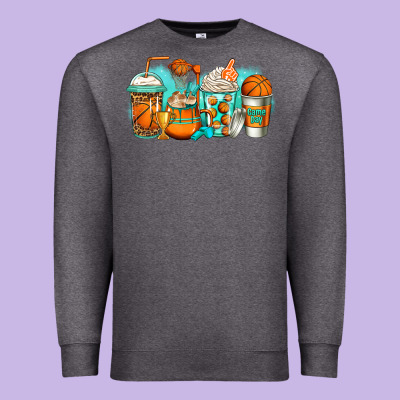 Basketball Coffee Cups Premium Sweatshirt Designed By Jasminsmagicworld