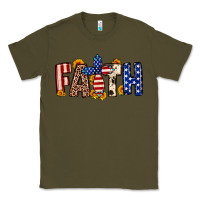 Army Green Faith USA flag sunflower Classic Tee - Neo Western