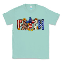 Seafoam Faith USA flag sunflower Classic Tee - Neo Western
