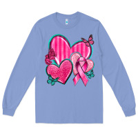 Colony Blue Breast Cancer Hearts Long Sleeve Tee - texasbilliewilder