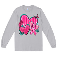 Moon Dust Breast Cancer Hearts Long Sleeve Tee - texasbilliewilder