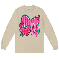 Mushroom Breast Cancer Hearts Long Sleeve Tee - texasbilliewilder