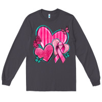 Smoke Breast Cancer Hearts Long Sleeve Tee - texasbilliewilder