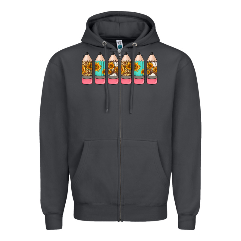 Western Teacher Pencils 16oz Libbey Glass Zipper Hoodie by HRA Design Shop | Teevron