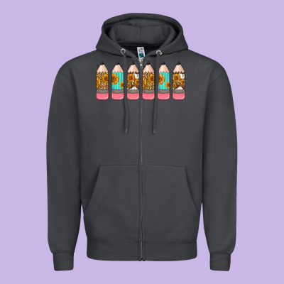 Western Teacher Pencils 16oz Libbey Glass Zipper Hoodie Designed By Hra Design Shop