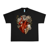 Black Flower anatomical heart Urban Heavy Tee - RanaPortraitStore
