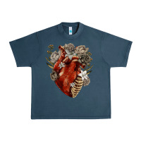 Midnight Navy Flower anatomical heart Urban Heavy Tee - RanaPortraitStore