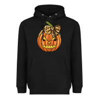 Black Leopard Ribbon Halloween Pumkin Heavyweight Hoodie - JahusDesignShop
