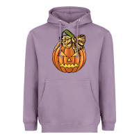 Lavender Leopard Ribbon Halloween Pumkin Heavyweight Hoodie - JahusDesignShop