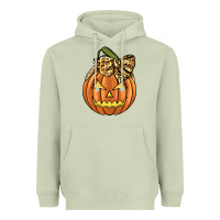 Matcha Leopard Ribbon Halloween Pumkin Heavyweight Hoodie - JahusDesignShop