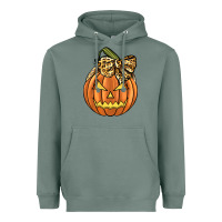 Sage Leopard Ribbon Halloween Pumkin Heavyweight Hoodie - JahusDesignShop
