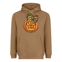 Toasted Coconut Leopard Ribbon Halloween Pumkin Heavyweight Hoodie - JahusDesignShop
