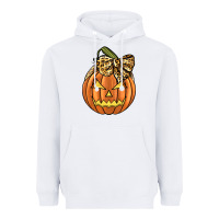 White Leopard Ribbon Halloween Pumkin Heavyweight Hoodie - JahusDesignShop