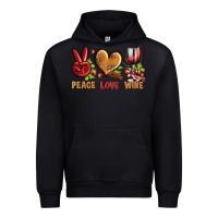 Black Peace Love Wine Urban Hoodie - BundleAndBundleShop