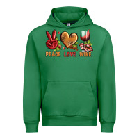 Emerald Peace Love Wine Urban Hoodie - BundleAndBundleShop